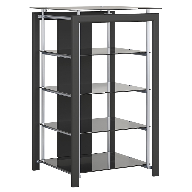Bush Furniture Midnight Mist Media Stand in Black AD4484003