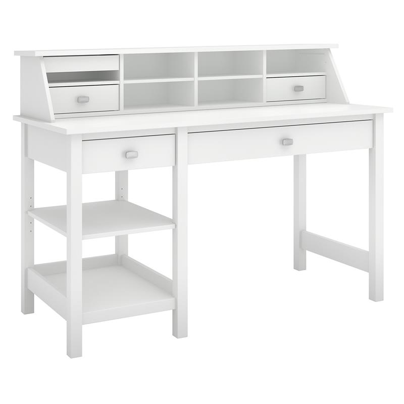 Broadview Computer Desk With Storage And Desktop Organizer In Broadview Computer Desk With Storage