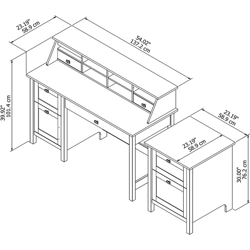 Bush Furniture Broadview Computer Desk Office Suite in Pure White