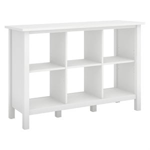 Bush Furniture Broadview 6 Cube Storage Wood Bookcase in Pure White