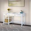 Bush Furniture Broadview Computer Desk with Shelves in Pure White
