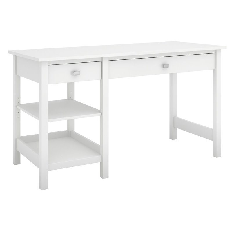 Bush Furniture Broadview Computer Desk with Drawers in Pure White ...