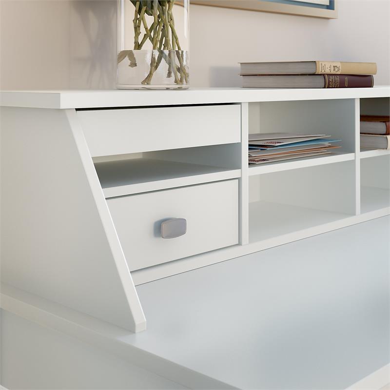 Bush Furniture Broadview Desktop Organizer in Pure White 