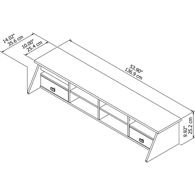 Bush Furniture Broadview Desktop Organizer in Pure White