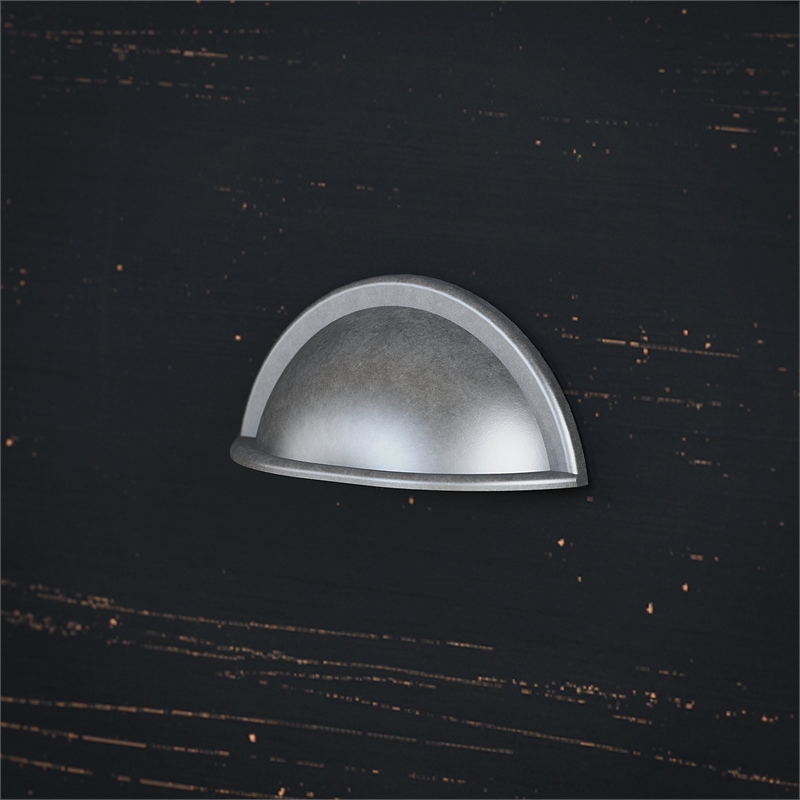 Bush Furniture Fairview L Desk with Hutch & File Cabinet in Antique Black