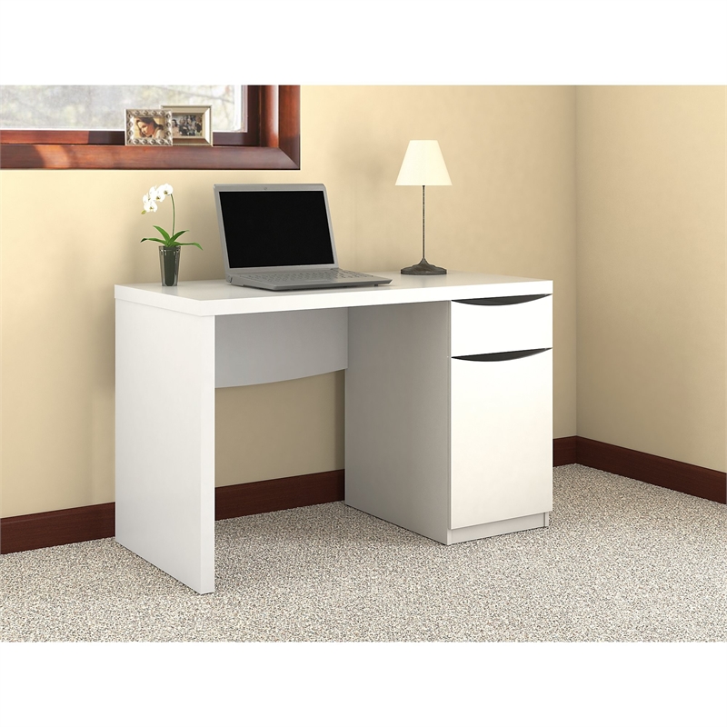 Bush Furniture Montrese Computer Desk in Pure White