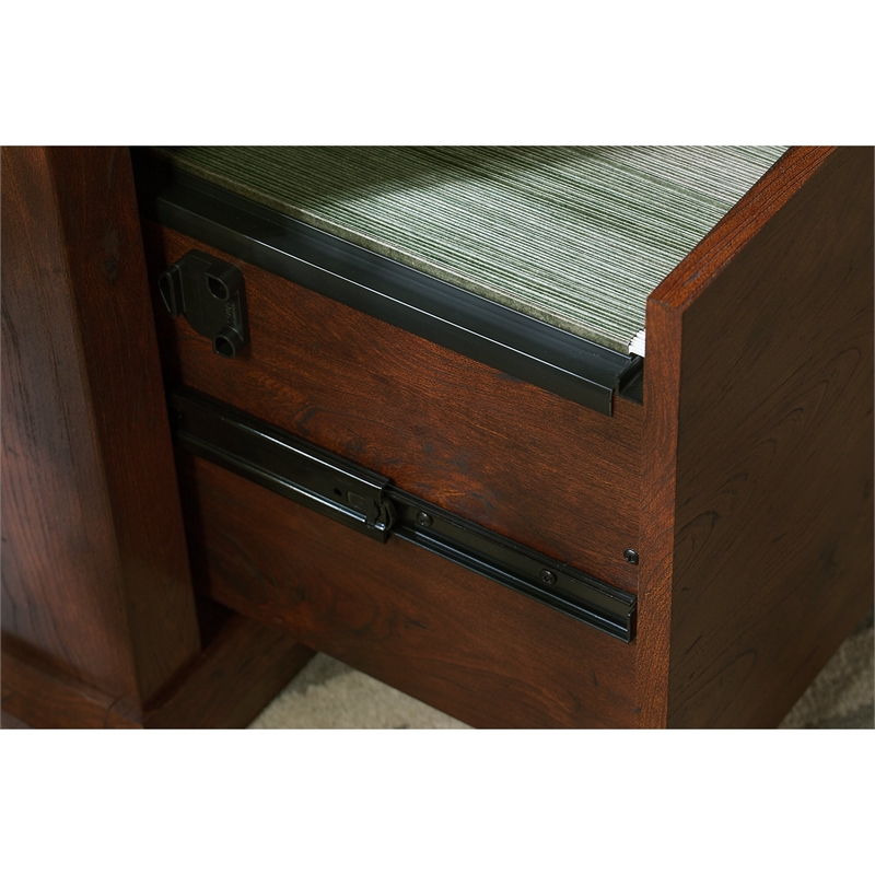 Yorktown Desk with Bookcase & File Cabinet in Antique Cherry - Engineered Wood