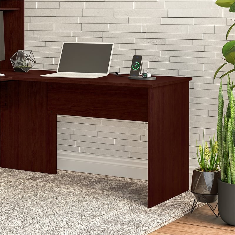 Bush Furniture Cabot Engineered Wood 42W Shell Desk Return in Harvest Cherry