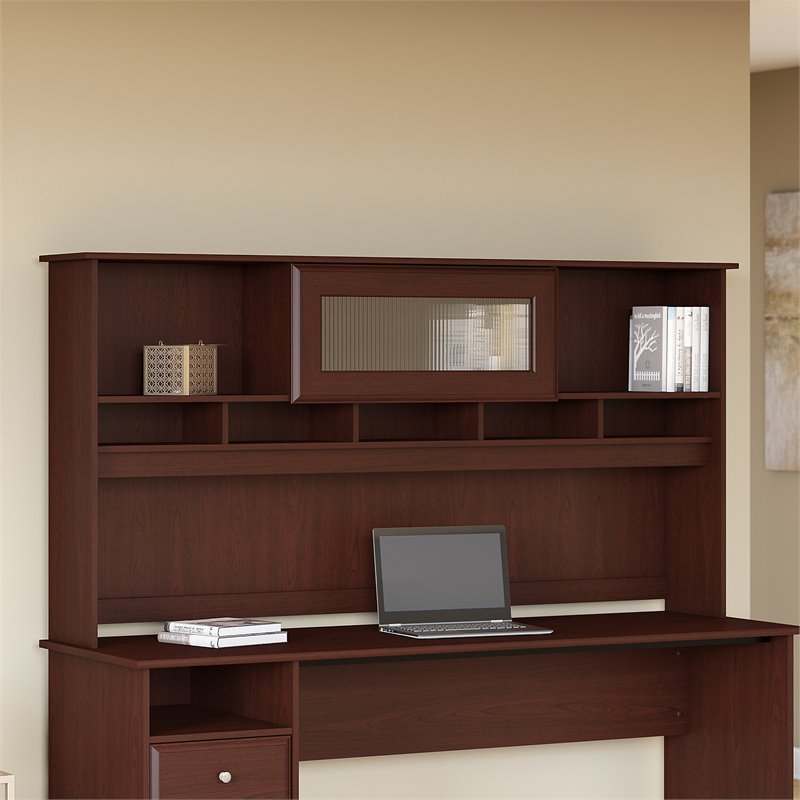 Bush Furniture Cabot Hutch For 72w Computer Desk In Harvest Cherry