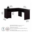 Bush Furniture Cabot 60W 3 Position L Shaped Sit Stand Desk in Espresso Oak