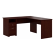 Bush Furniture Cabot 60W L Shaped Computer Desk with Drawers in Harvest Cherry