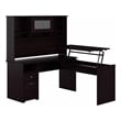 Cabot 60W 3 Position Sit to Stand L Desk & Hutch in Espresso Oak - Eng Wood