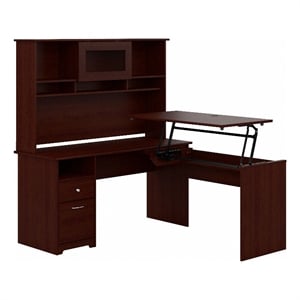 Cabot 60W Sit to Stand L Desk with Hutch