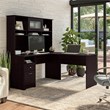 Cabot 60W L Shaped Computer Desk with Hutch in Espresso Oak - Engineered Wood
