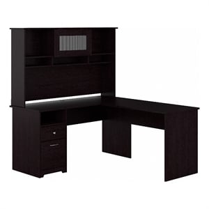 Cabot 60W L Shaped Computer Desk with Hutch