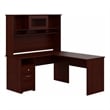 Bush Furniture Cabot 60W L Shaped Computer Desk with Hutch & Drawers
