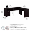 Cabot 72W 3 Position Sit to Stand L Desk in Espresso Oak - Engineered Wood