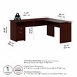 Cabot 72W 3 Position L Shaped Sit Stand Desk in Harvest Cherry - Engineered Wood
