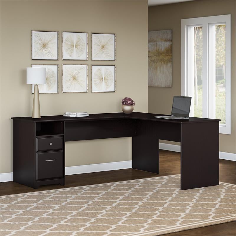 Bush Furniture Cabot 72W L Shaped Computer Desk with Drawers in ...