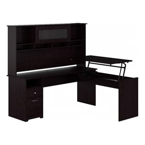 Cabot 72W Sit to Stand L Desk with Hutch