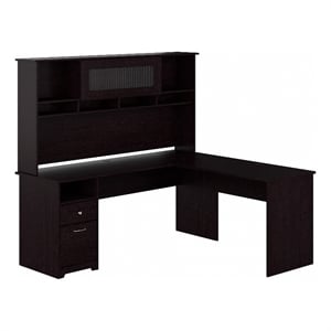 Cabot 72W L Shaped Computer Desk with Hutch
