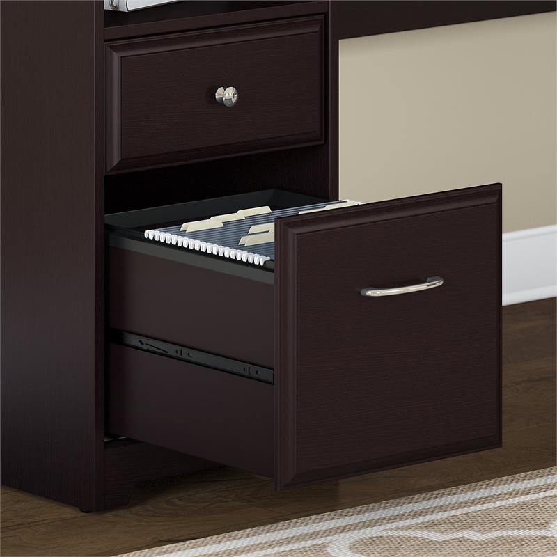 Bush Furniture Cabot 72w L Shaped Sit To Stand Desk With Hutch And File Cabinet Cab054epo