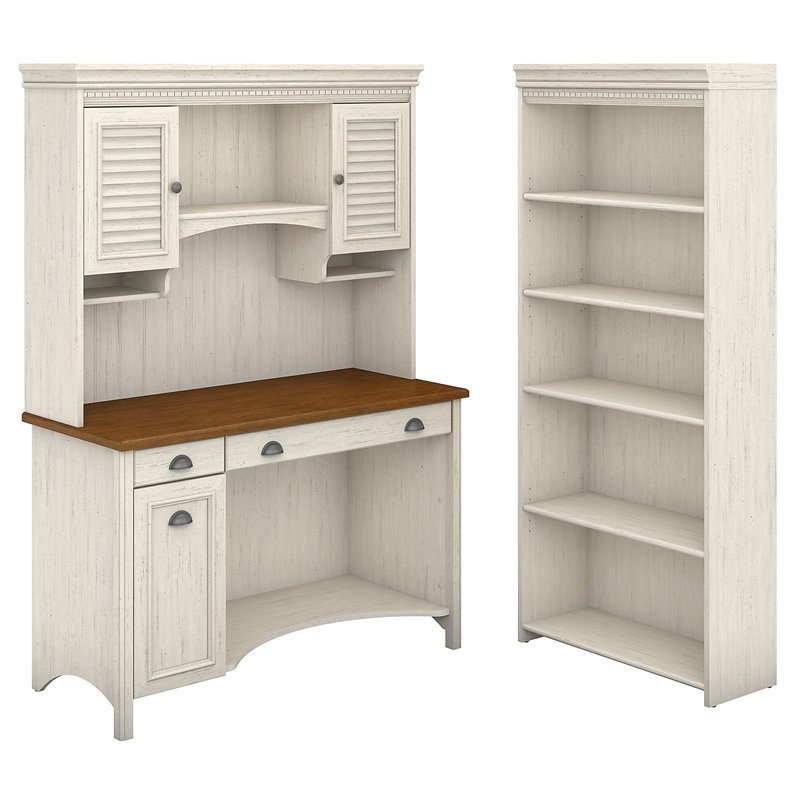 White Desk With Bookcase Hutch, White Desk With Bookcase Hutch