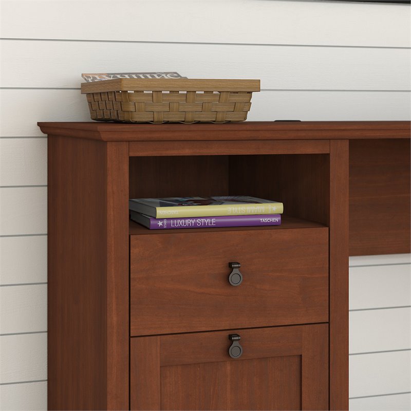 Bush Buena Vista 60w L Shaped Desk With Drawers In Serene Cherry
