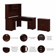 Bush Furniture Cabot L Shaped Desk with Hutch and Small Storage Cabinet