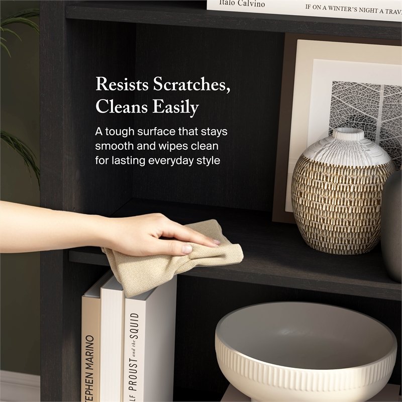 Bush Furniture Salinas 5 Shelf Bookcase in Vintage Black