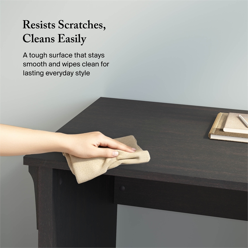 Salinas 60W L Shaped Desk with Storage in Vintage Black - Engineered Wood