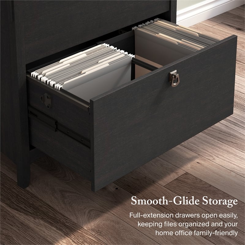 Salinas 2 Drawer Lateral File Cabinet in Vintage Black - Engineered Wood