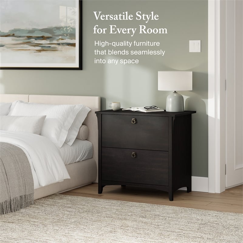 Salinas 2 Drawer Lateral File Cabinet in Vintage Black - Engineered Wood