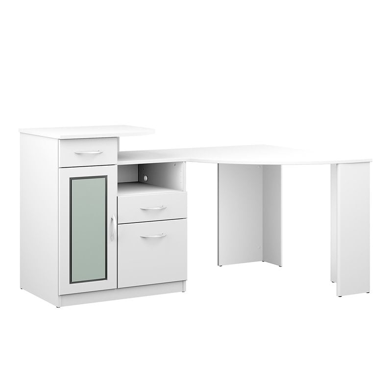 Bush Furniture Vantage Corner Desk In Pure White Hm66115a 03k