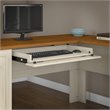 Fairview L Desk with Hutch and Low Storage in Antique White - Engineered Wood