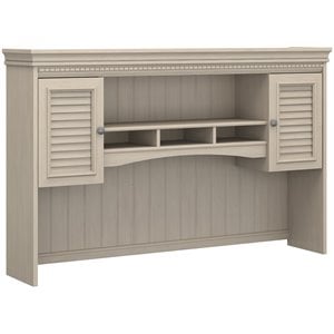 Fairview Hutch for L Shaped Desk in Antique White - Engineered Wood