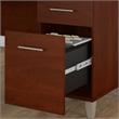 Bush Furniture Somerset 60W L Desk with Hutch & File Cabinet in Cherry