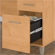 Bush Furniture Somerset 72W L Desk with Hutch & File Cabinet in Maple Cross