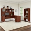Bush Furniture Somerset 72W L Desk with Hutch & Bookcase in Cherry