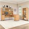Bush Furniture Somerset 72W L Desk with Hutch & Bookcase in Maple Cross