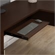 Bush Furniture Somerset 72W L Desk with Hutch & 5 Shelf Bookcase in Cherry