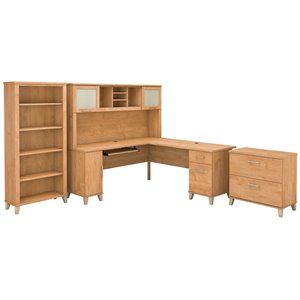bush furniture somerset 72w l desk office suite in maple cross
