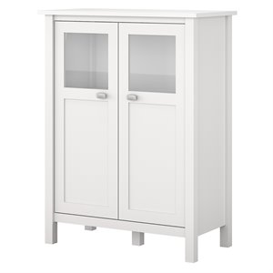 broadview bar cabinet with 2 door wine storage in white - engineered wood