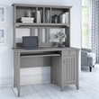 Salinas Small Computer Desk with Hutch in Cape Cod Gray - Engineered Wood