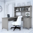 Bush Furniture Salinas 60W L Shaped Desk with Hutch in Cape Cod Gray