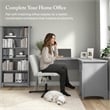 Salinas 60W L Shaped Desk with Storage in Cape Cod Gray - Engineered Wood