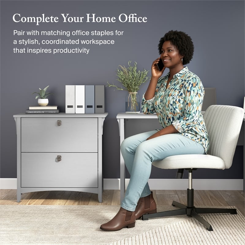 Salinas 2 Drawer Lateral File Cabinet in Cape Cod Gray - Engineered Wood