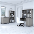 Bush Furniture Salinas Mission Engineered Wood Desk Office Suite in Gray
