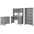 Bush Furniture Salinas Mission Engineered Wood Desk Office Suite in Gray
