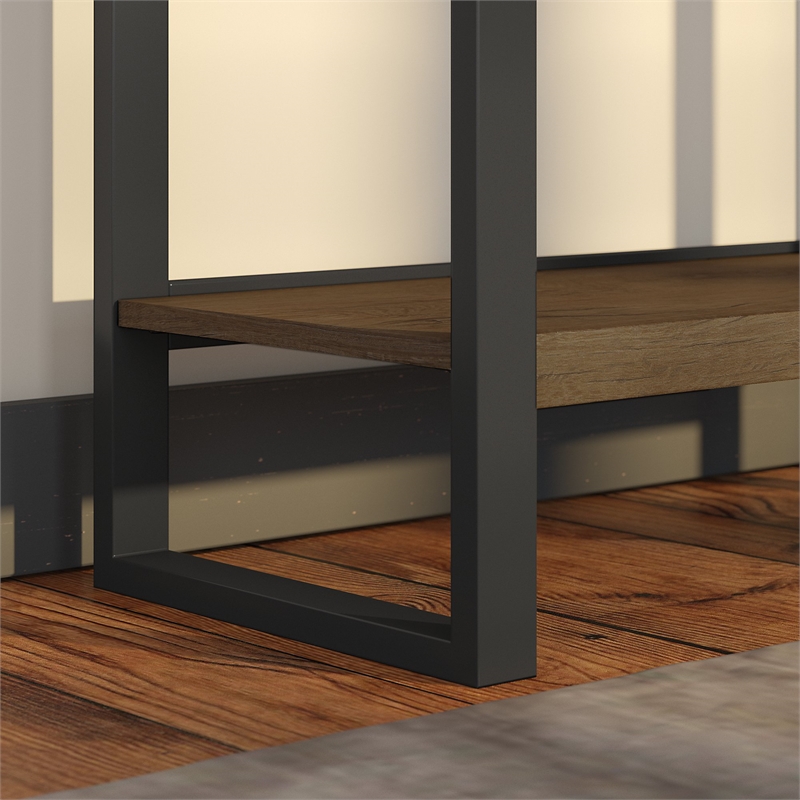 Bush Furniture Latitude 4 Shelf Etagere Bookcase in Rustic Brown